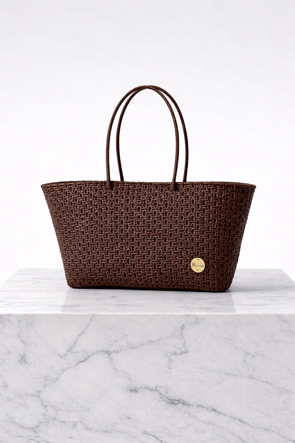 Studio Heritage — handwoven chocolate brown tote